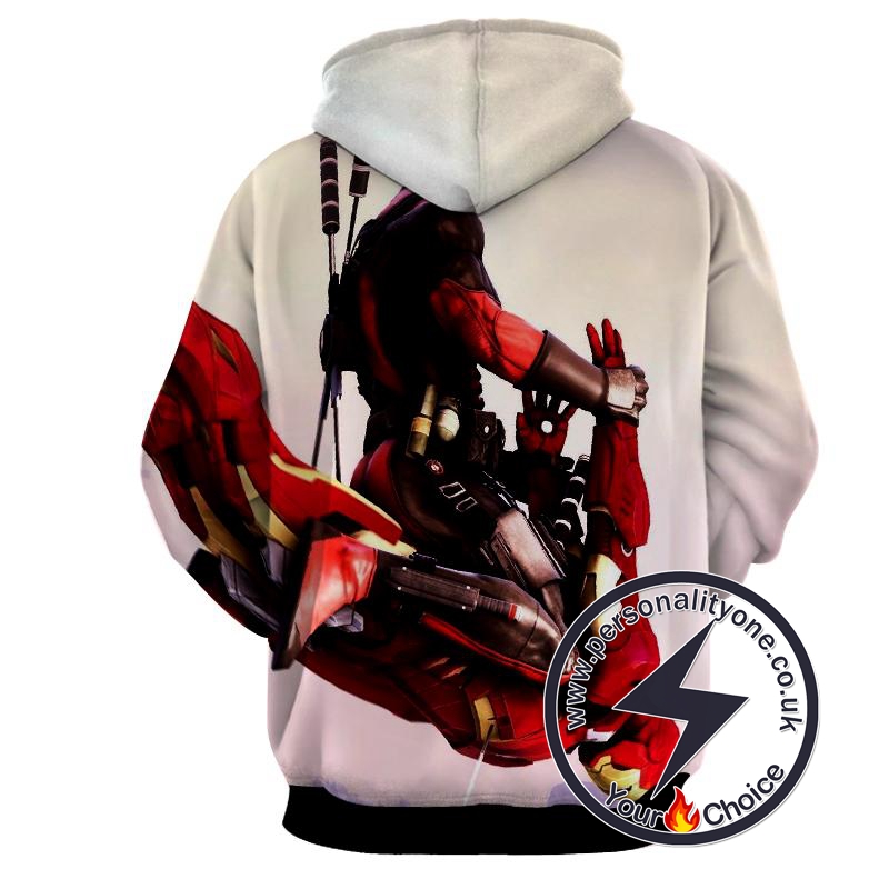 Deadpool Vs Iron Man - Deadpool 3D - Hoodies